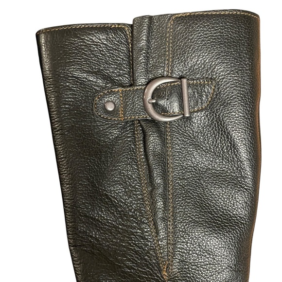 boc Black Leather Buckle Boots women's size 8 - Picture 4 of 8